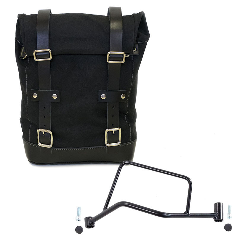 10L–14L canvas side pannier + left-hand mount for the R 1200R – L'atelier Bleu Motostore