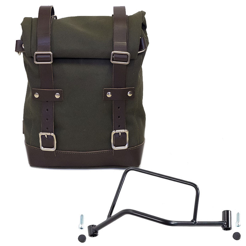 Sacoche latérale en toile 10L-14L + support gauche pour R 1200R - L'atelier Bleu Motostore