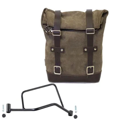 10L–14L leather side pannier + right-hand bracket for the R 1200R – L'atelier Bleu Motostore