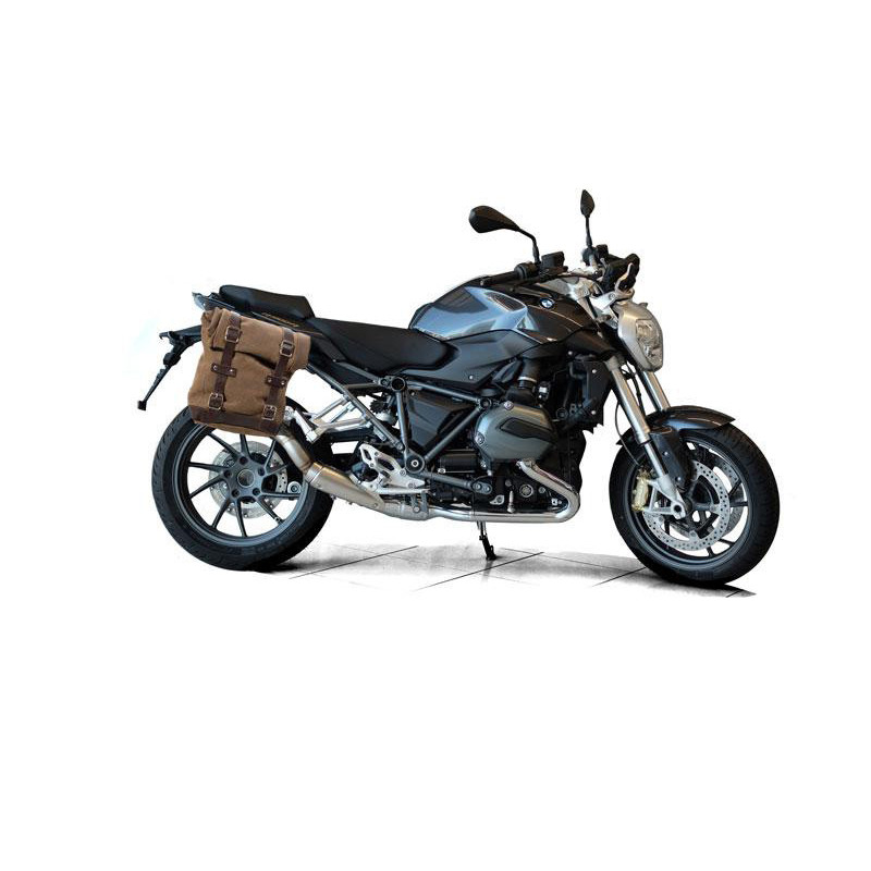 10L–14L leather side pannier + right-hand mount for the R 1200R – L'atelier Bleu Motostore