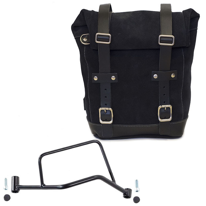 10L–14L leather side pannier + right-hand mount for the R 1200R – L'atelier Bleu Motostore