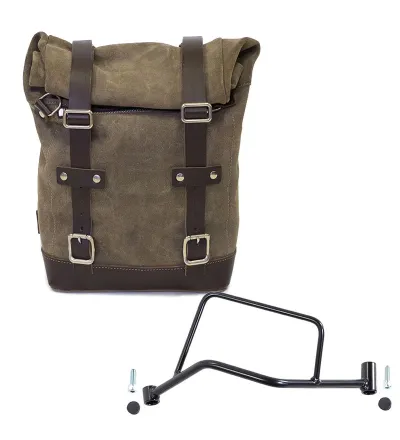 Sacoche latérale en cuir 10L-14L + support gauche pour R 1200R - L'atelier Bleu Motostore