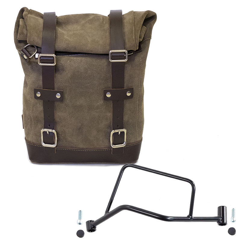 10L–14L leather side pannier + left-hand mount for the R 1200R – L'atelier Bleu Motostore
