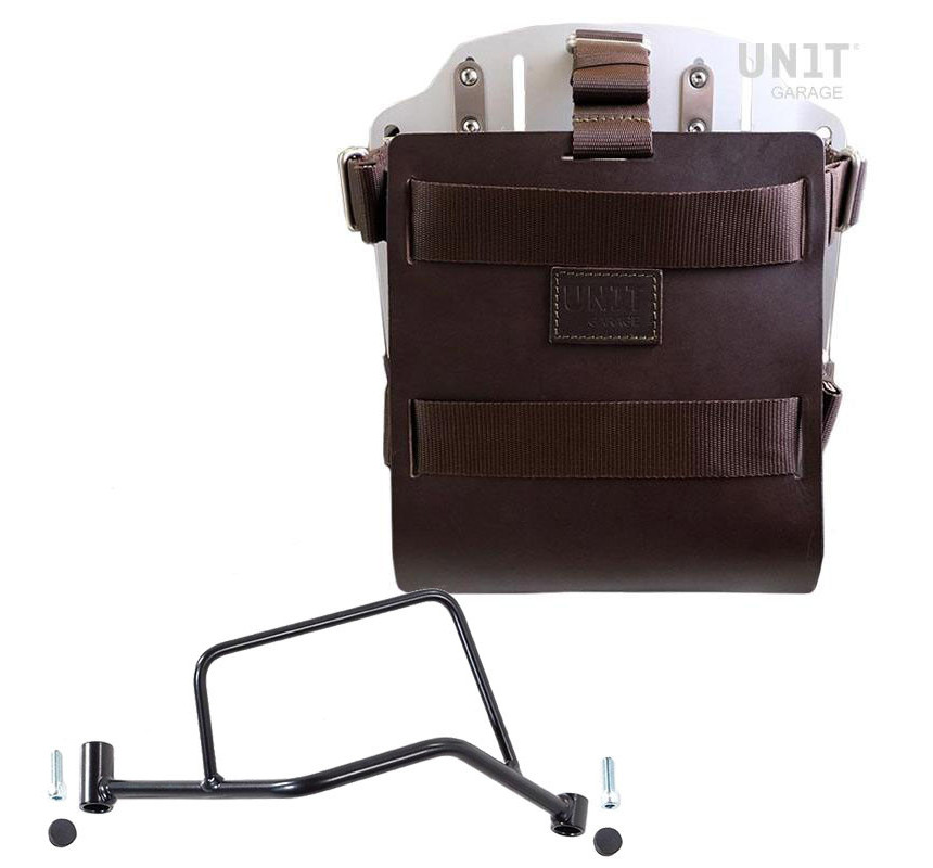 Porte-sacoche latéral en cuir 10L-14L + support droit pour R 1200R et R 1250R - L'atelier Bleu Motostore