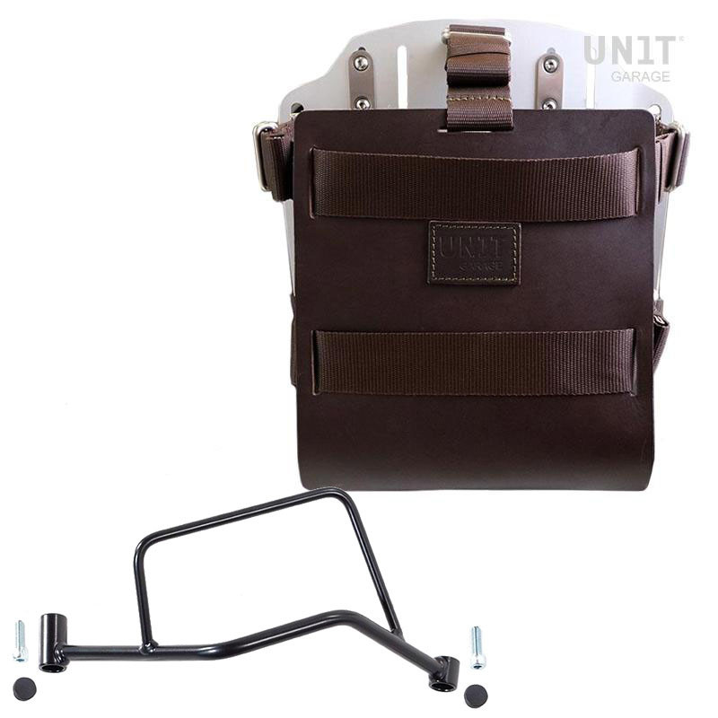 10L–14L leather side pannier rack + right-hand bracket for R 1200R and R 1250R – L'atelier Bleu Motostore