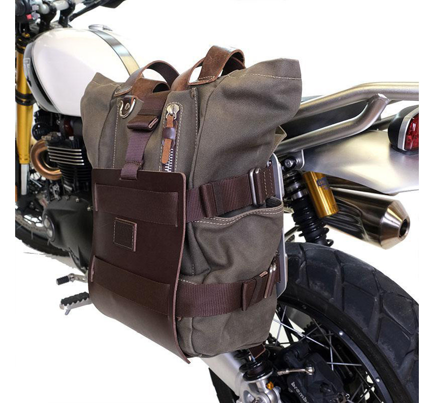 10L–14L leather side pannier rack + right-hand bracket for R 1200R and R 1250R – L'atelier Bleu Motostore