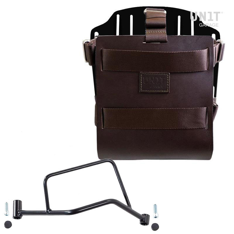 Porte-sacoche latéral en cuir 10L-14L + support droit pour R 1200R et R 1250R - L'atelier Bleu Motostore