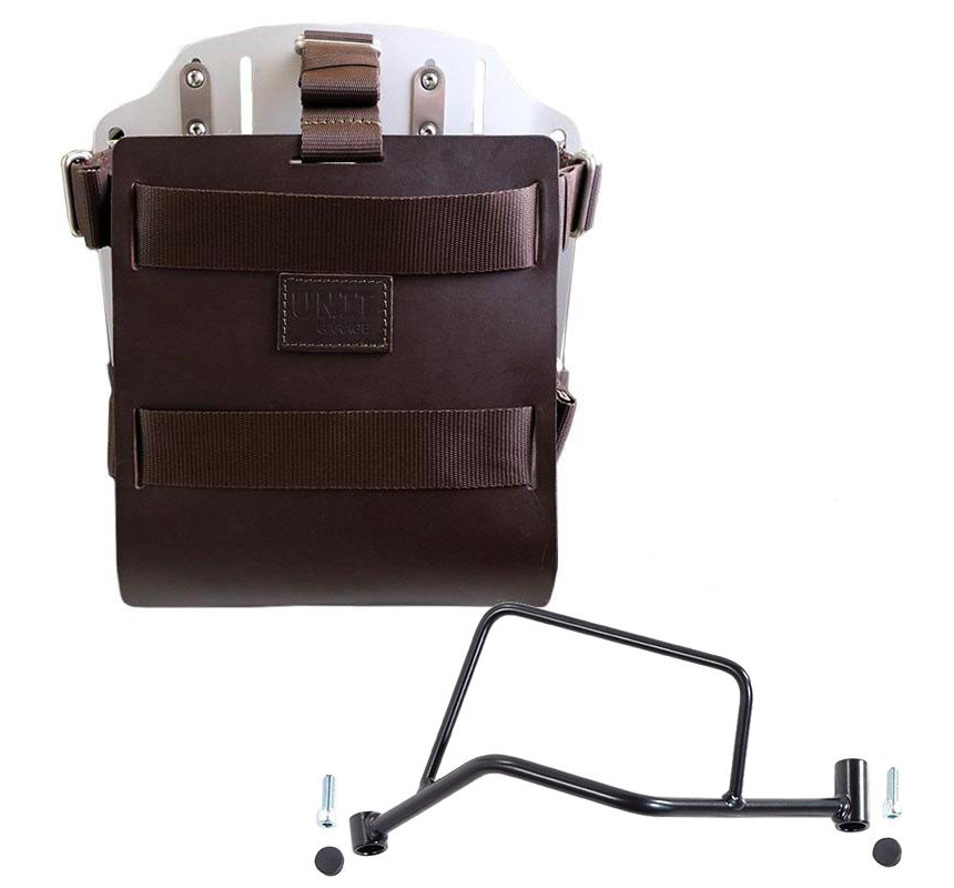 10L–14L leather side pannier holder + left-hand bracket for the R 1200R and R 1250R – L'atelier Bleu Motostore