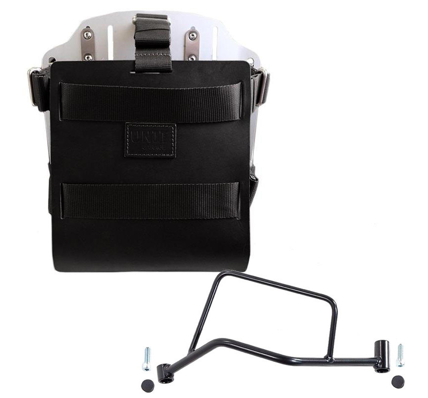 10L–14L leather side pannier holder + left-hand bracket for the R 1200R and R 1250R – L'atelier Bleu Motostore