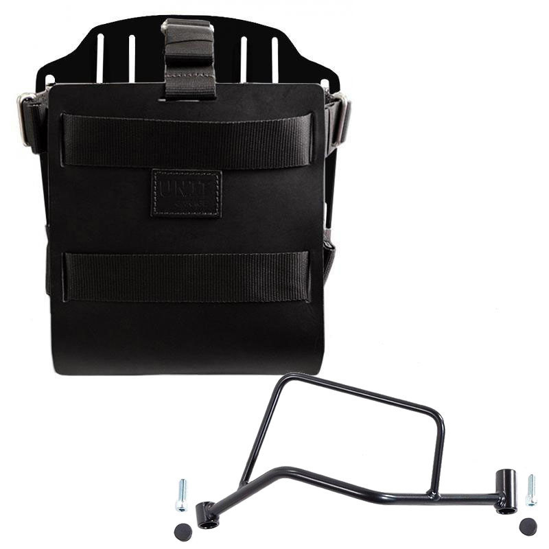 10L–14L leather side pannier holder + left-hand bracket for the R 1200R and R 1250R – L'atelier Bleu Motostore
