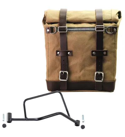 22L–30L canvas side pannier + right-hand bracket for the R 1200R – L'atelier Bleu Motostore