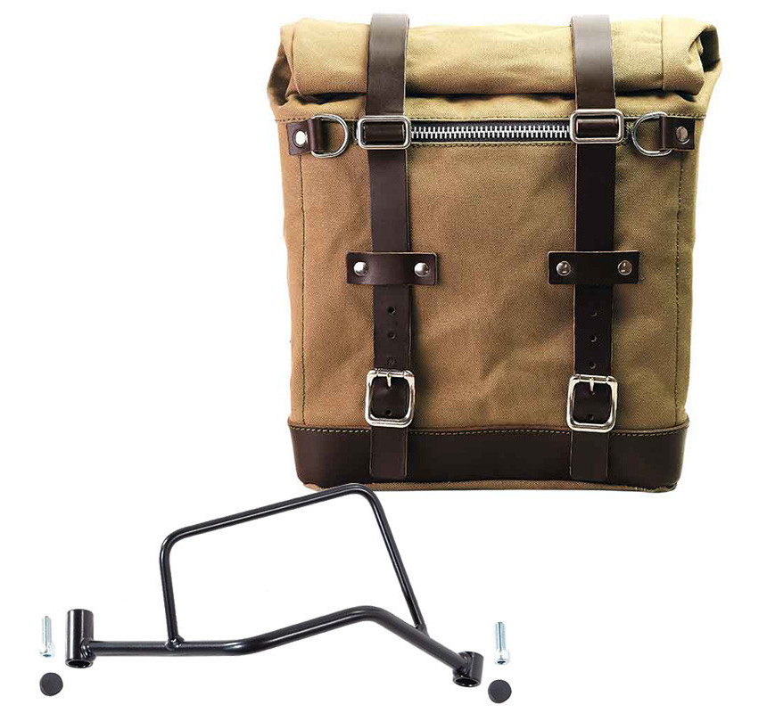22L–30L canvas side pannier + right-hand bracket for the R 1200R – L'atelier Bleu Motostore