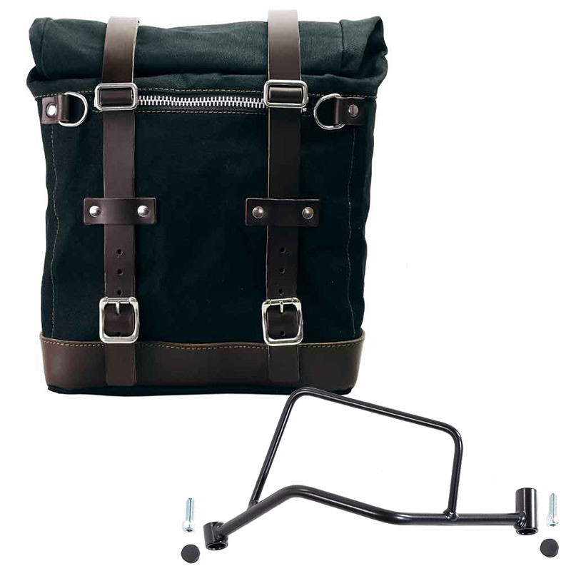 Sacoche latérale en toile 22L-30L + support gauche pour R 1200R - L'atelier Bleu Motostore