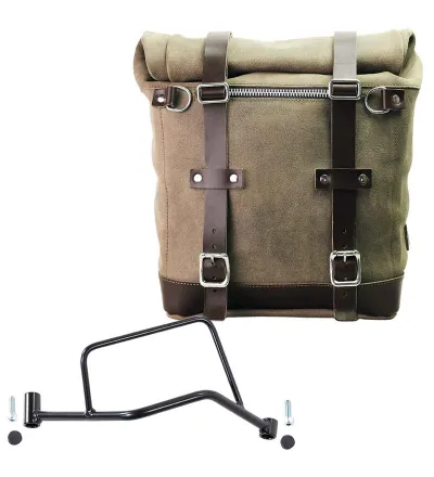 22L–30L suede side pannier + right-hand mount for the R 1200R – L'atelier Bleu Motostore