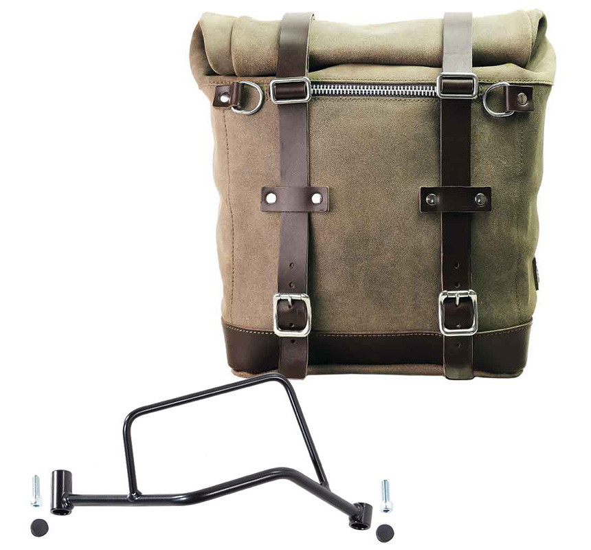 22L–30L suede side pannier + right-hand mount for the R 1200R – L'atelier Bleu Motostore