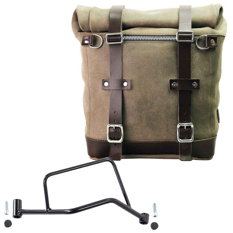 22L–30L suede side pannier + right-hand mount for the R 1200R – L'atelier Bleu Motostore