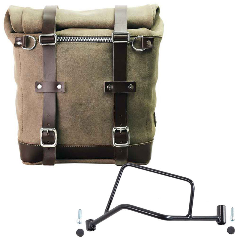 22L–30L suede side pannier + left-hand mount for the R 1200R – L'atelier Bleu Motostore