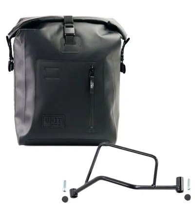Khali TPU side pannier, 20L–26L, with left-hand mount for the R 1200R – L'atelier Bleu Motostore