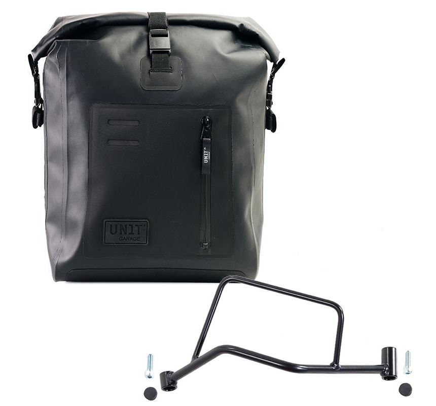 Khali TPU side pannier, 20L–26L, with left-hand mount for the R 1200R – L'atelier Bleu Motostore