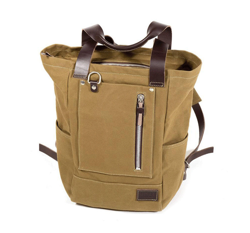 Namib 18L Canvas Rucksack, Beige/Brown – L'atelier Bleu Motostore