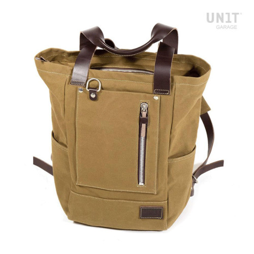 Namib 18L Canvas Rucksack, Beige/Brown – L'atelier Bleu Motostore
