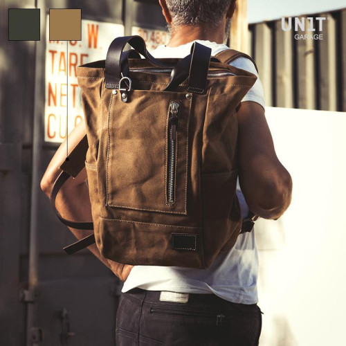  Sac à dos en toile Namib 18L Beige/Marron - L'atelier Bleu Motostore