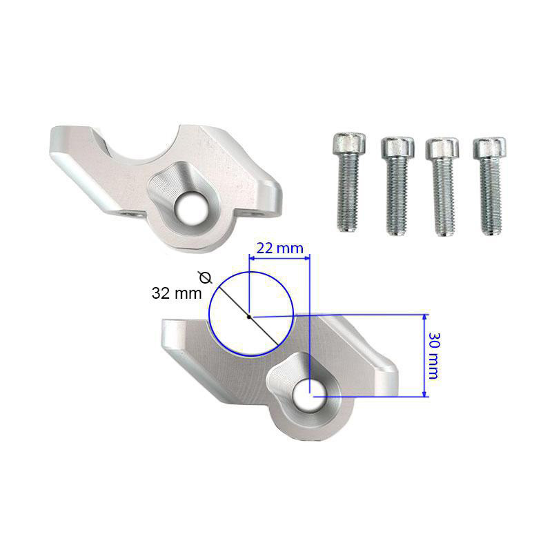 Réhausseurs de guidon déporté pour R 1200GS/GSA et R 1250GS/GSA - L'atelier Bleu Motostore