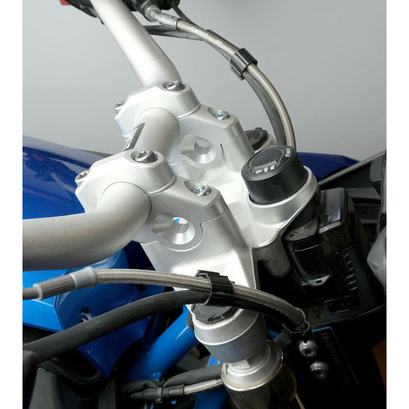 Réhausseurs de guidon déporté pour R 1200GS/GSA et R 1250GS/GSA - L'atelier Bleu Motostore