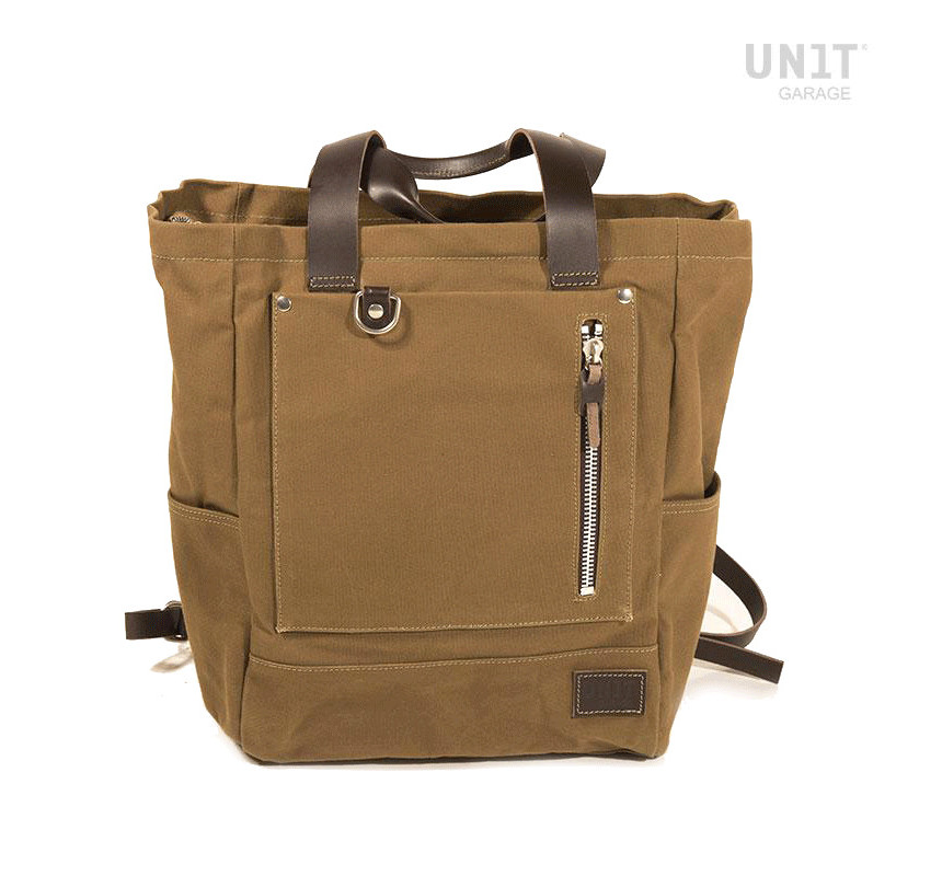  Sac à dos en toile Namib 30L Beige/Marron - L'atelier Bleu Motostore