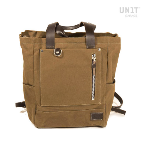 Namib 30L Canvas Rucksack, Beige/Brown – L'atelier Bleu Motostore