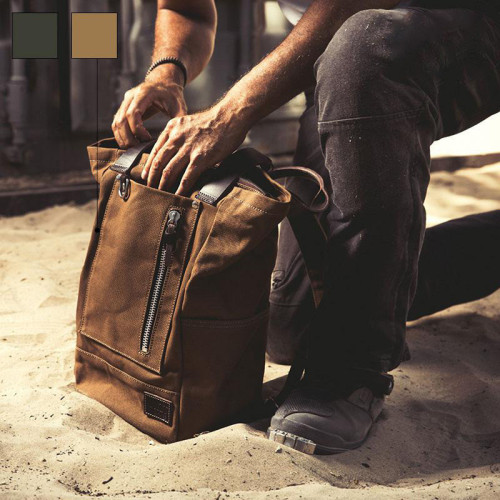 Namib 30L Canvas Rucksack, Beige/Brown – L'atelier Bleu Motostore