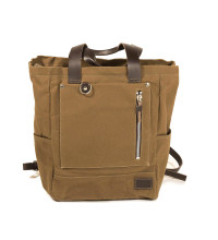 Namib 30L Canvas Rucksack, Beige/Brown – L'atelier Bleu Motostore