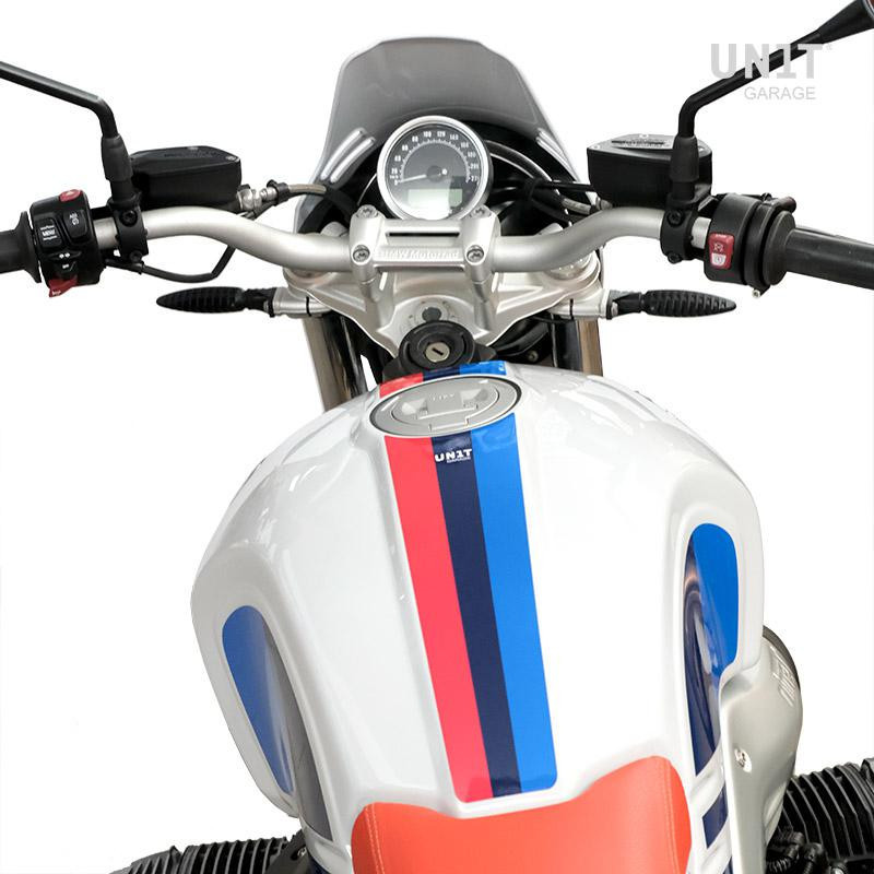 Motorsport fuel tank stickers for the R nineT Urban GS – L'atelier Bleu Motostore