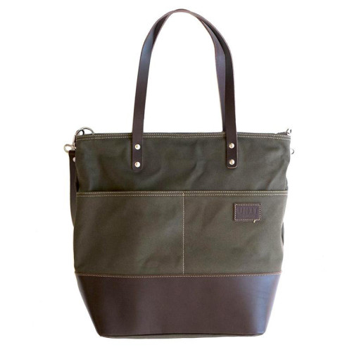 Sac en toile Mojave 24L Vert/Marron - L'atelier Bleu Motostore