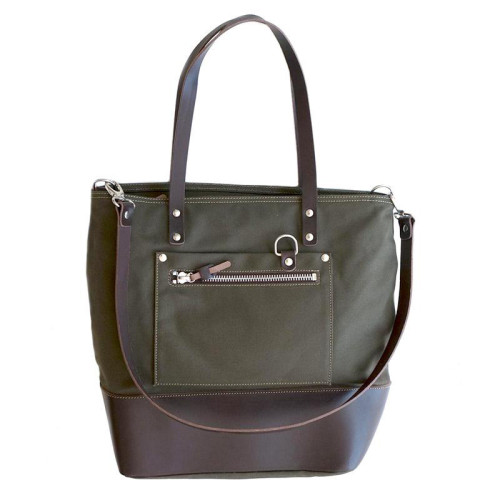Mojave 24L Canvas Bag – Green/Brown – L'atelier Bleu Motostore