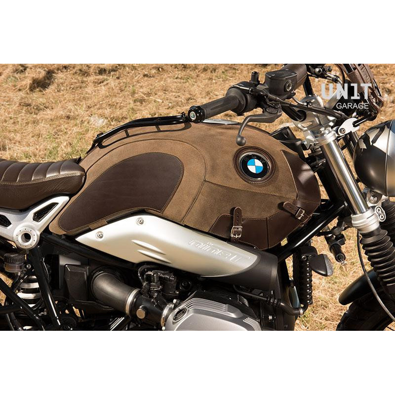 Leather tank cover with luggage rack for the R nineT – L'atelier Bleu Motostore