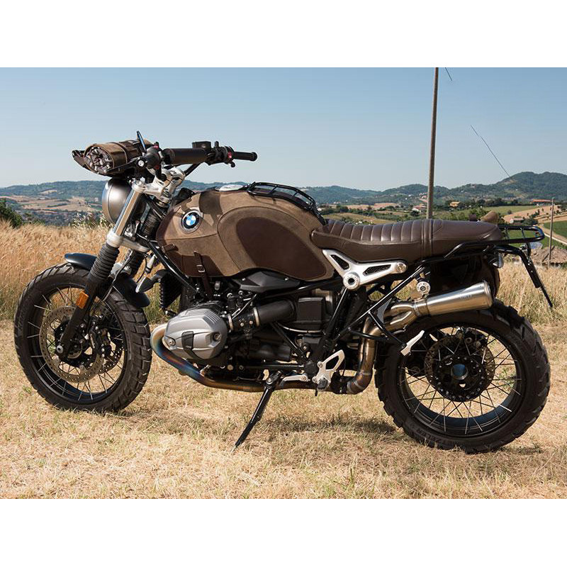 Leather tank cover with luggage rack for the R nineT – L'atelier Bleu Motostore