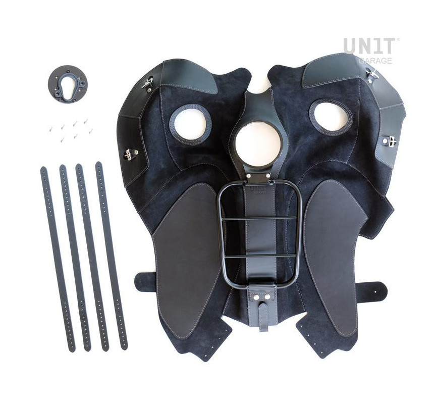 Leather tank cover with luggage rack for the R nineT – L'atelier Bleu Motostore