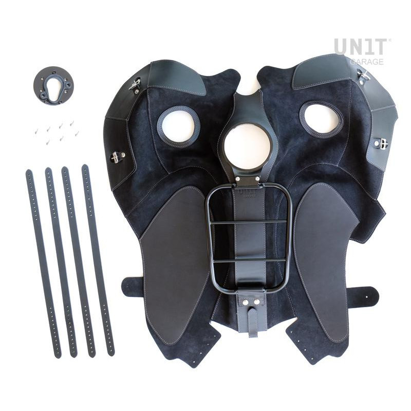 Leather tank cover with luggage rack for the R nineT – L'atelier Bleu Motostore