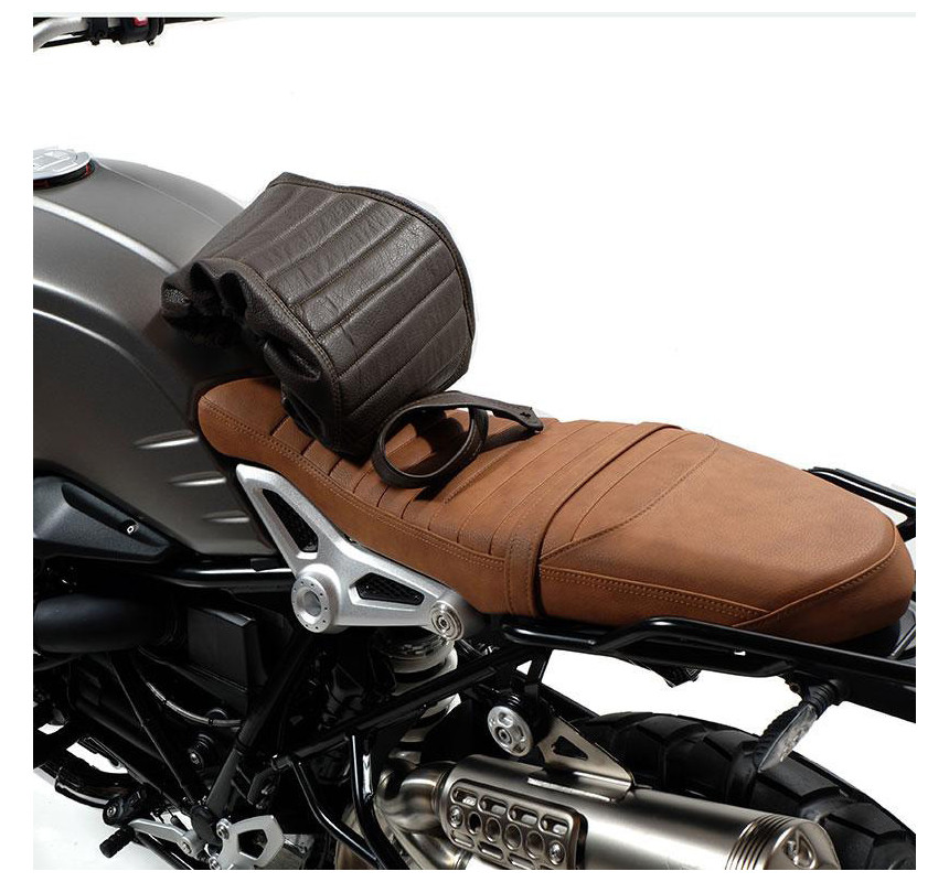Housse de selle en cuir (selle longue) pour R nineT Scrambler et Urban GS - L'atelier Bleu Motostore