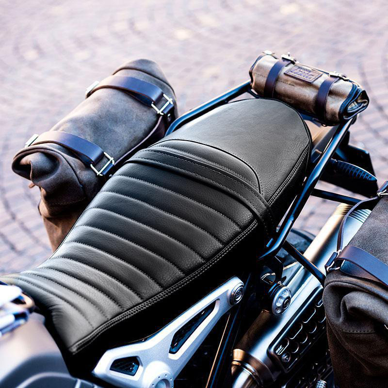 Leather seat cover (long seat) for the R nineT Scrambler and Urban GS – L'atelier Bleu Motostore