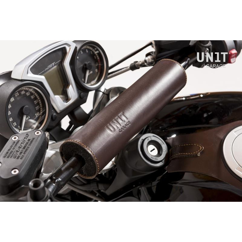 Leather handlebar grips - L'atelier Bleu Motostore