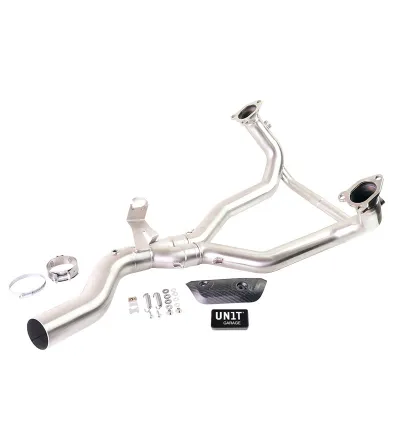 Collecteur échappement en inox sans catalyseur avec correcteur voyant moteur pour R 1300GS et ADV - L'atelier Bleu Motostore