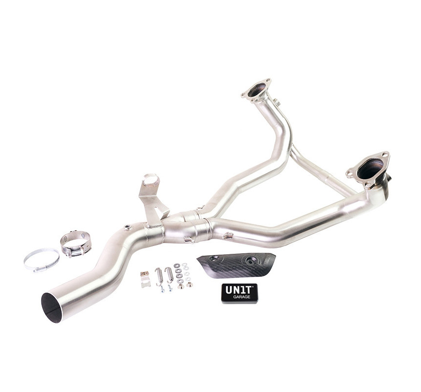 Collecteur échappement en inox sans catalyseur avec correcteur voyant moteur pour R 1300GS et ADV - L'atelier Bleu Motostore