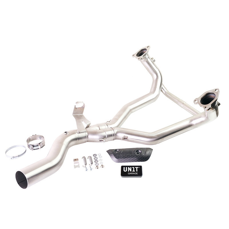 Collecteur échappement en inox sans catalyseur avec correcteur voyant moteur pour R 1300GS et ADV - L'atelier Bleu Motostore