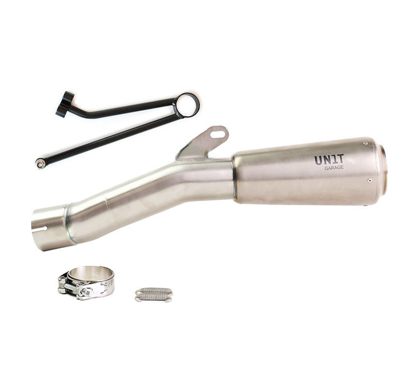 Silencieux Bas + support pour R nineT Titane - L'atelier Bleu Motostore