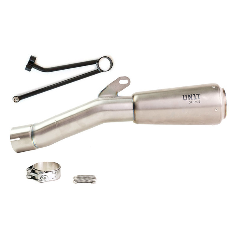 Silencieux Bas + support pour R nineT Titane - L'atelier Bleu Motostore