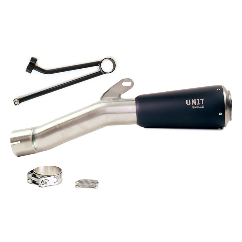 Lower silencer + bracket for R nineT, black titanium - L'atelier Bleu Motostore