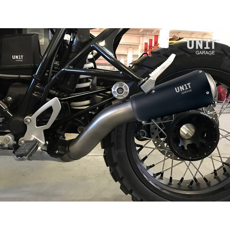 Lower silencer + bracket for R nineT, Black Titanium - L'atelier Bleu Motostore