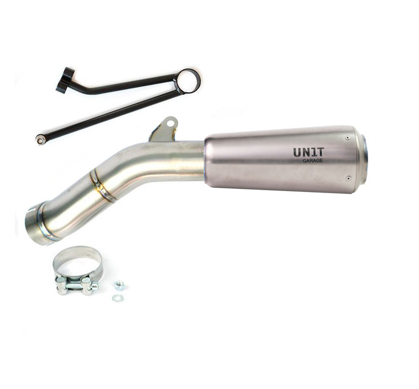 Silencieux Bas en titane + support pour R nineT Titane - L'atelier Bleu Motostore